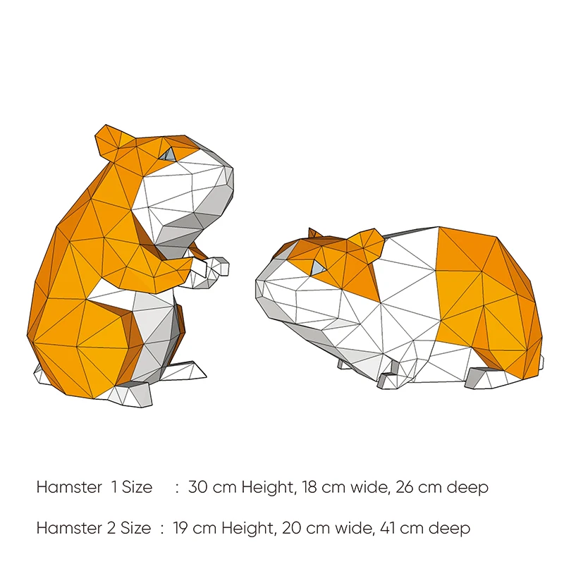 Hamster Hayvan Kağıt Modeli Ev Dekor Odası Süsleme Masası Dekorasyon Papercraft 3D DIY El Yapımı Bulmacalar Eğitici Oyuncaklar - 3