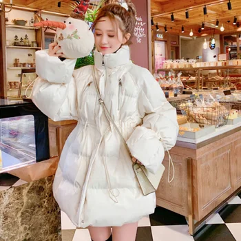 Herstory 90 % Beyaz Ördek şişme ceket kadınlar Kış Sıcak 2021 Yeni Zarif Orta uzunlukta Kalın Ceket Artı Boyutu Kadın Giysileri Kadın Ceket