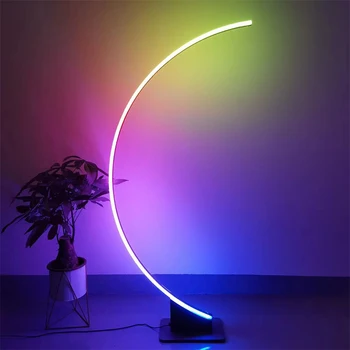 Iskandinav Lüks RGB Zemin Lambası Eğrisi Oturma Odası Bluetooth Yaratıcı Kişilik Moda Sanat Ayakta Atmosfer Başucu Lambası