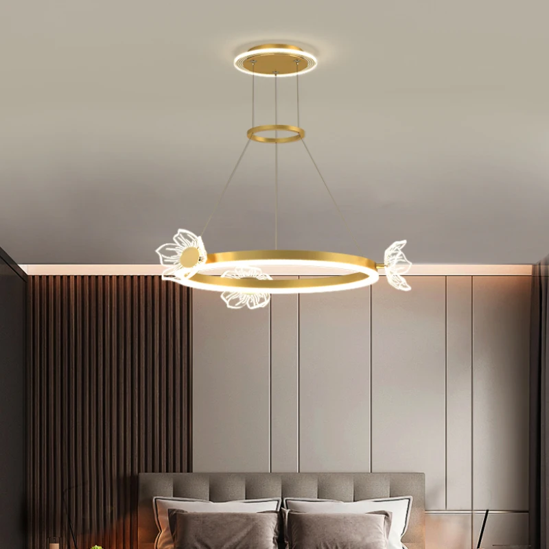 Iskandinav sanat akrilik kelebek Led kolye ışık Modern oturma odası yuvarlak tavan avize kapalı dekor parlaklık asılı armatür - 4