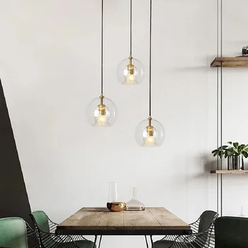 Iskandinav yaratıcı LED Cam asılı Restoran Mutfak Bar Ofis Kahve Dükkanı Yatak Odası Başucu merdiven ışıkları E27 AC90-260V