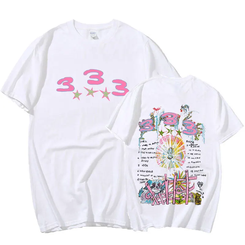 Isveç Rapçi Bladee 333 T Shirt Drenaj Gang Müzik Albümü Grafik Baskı T-shirt Erkek Kadın Hip Hop kısa kollu tişört Streetwear - 1