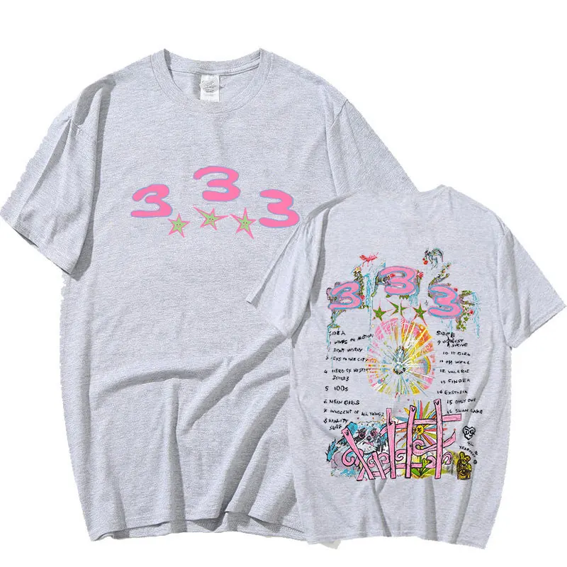 Isveç Rapçi Bladee 333 T Shirt Drenaj Gang Müzik Albümü Grafik Baskı T-shirt Erkek Kadın Hip Hop kısa kollu tişört Streetwear - 4