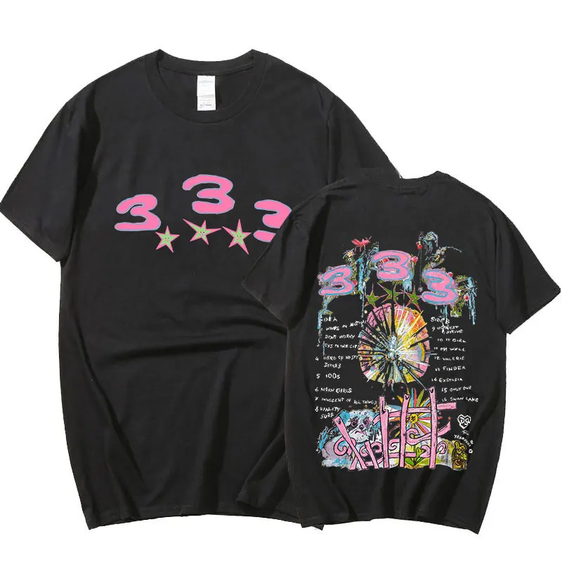 Isveç Rapçi Bladee 333 T Shirt Drenaj Gang Müzik Albümü Grafik Baskı T-shirt Erkek Kadın Hip Hop kısa kollu tişört Streetwear - 5