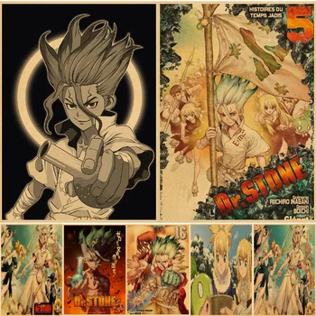 Japon animesi Resimleri Dr TAŞ Posteri Klasik Duvar Resmi Baskılar Kraft Kağıt Vintage Resimleri Ev Dekorasyonu Duvar Resimleri Çocuk Odası