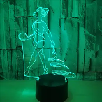 Jimnastik Şekil 3d Gece Lambası Özelleştirilmiş Renkli Usb 3d Gece Lambası Görsel Dokunmatik Popüler Yaratıcı Hediye masa lambası