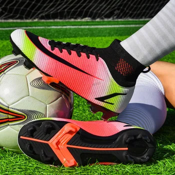 Kaliteli Futsal Amerikan Futbolu Çizmeler Messi Ultra hafif futbol Ayakkabıları kaymaz Chuteira Campo Cleats Eğitim Sneakers TF / AG PU