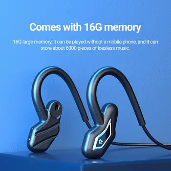 Kemik İletim Kulaklık Bluetooth uyumlu 5.2 Kulak Kancası Kablosuz Kulaklık Su Geçirmez Handsfree Asılı Kulak Kablosuz Kulaklık