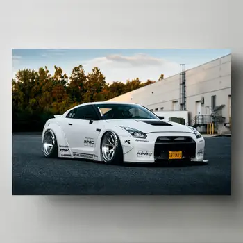 Klasik Arabalar Nissan Tuning GT R Beyaz Araba Supercar Posterler Duvar Sanatı Baskılar Tuval Resimleri ıçin Oturma Odası Dekor