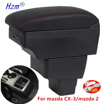 Kol dayama Kutusu Mazda 2 için CX-3 CX3 2018 2019 2020 Deri Kol Dayanağı Merkezi Konsol Depolama USB Araba Aksesuarı