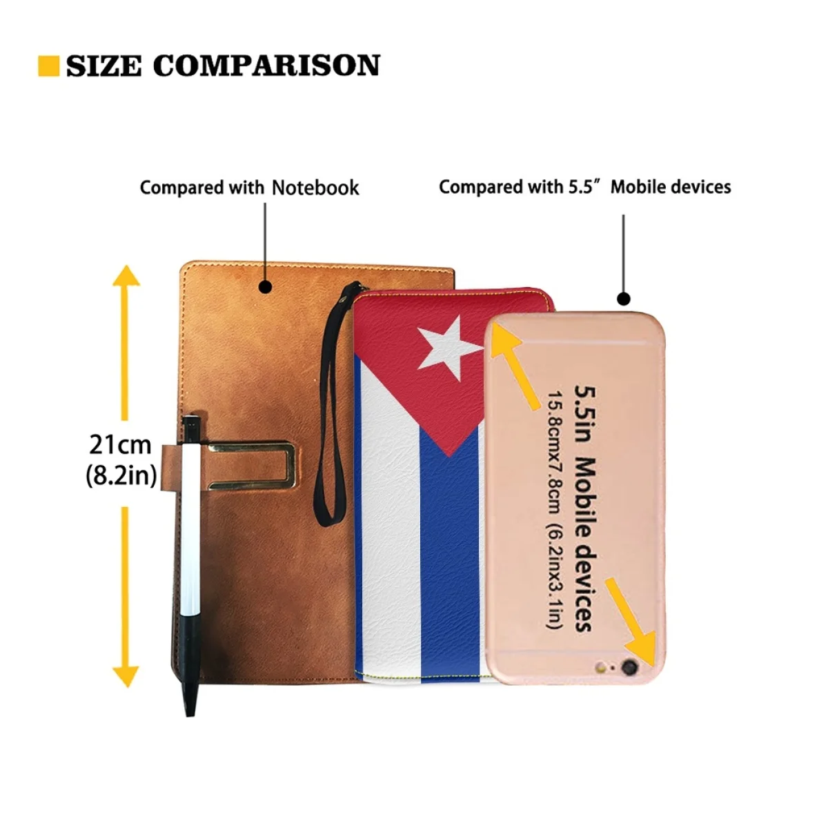 Küba Bayrağı Baskı Bayan Cüzdan Deri Çanta Bileklik Debriyaj cep telefonu Cüzdan Kadınlar için bozuk para kesesi Taşınabilir kart tutucu 2024 - 2