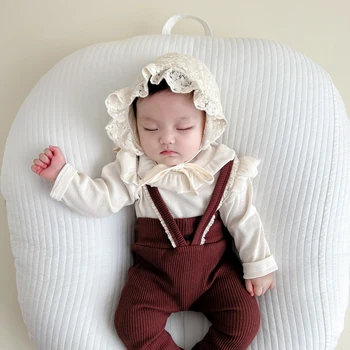 LAPA 0 ila 2 Yıl Bebek Kız Giysileri Katı Tüm Sezon Pantolon Rahat Sevimli Bebek Tulum