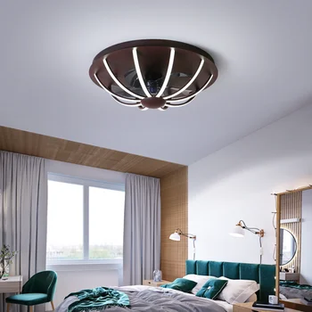 Led tavan vantilatörü Lamba Ultra ince İskandinav yaratıcı restoran çocuk odası yatak odası balkon lamba fanı