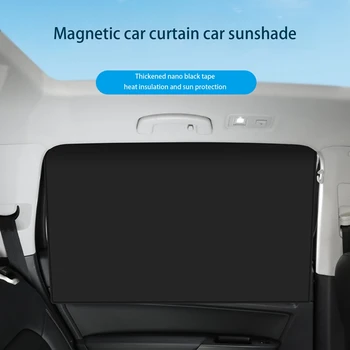 Manyetik araba güneşliği Kapak Yaz UV Koruma Araba Yan Arka Pencere Perde Siyah Örgü Güneş Gölge Kapak Oto Araba Aksesuarları
