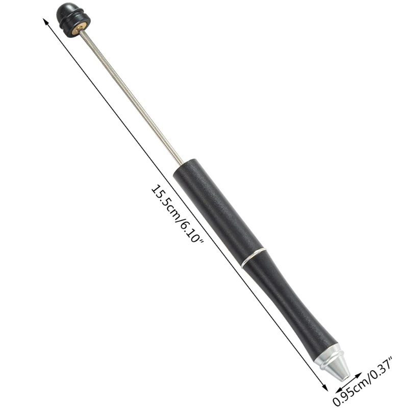 Metal Okunabilir Kalem Yaratıcı DIY Boncuk Tükenmez Kalem Mil ile Siyah Mürekkep Hediye P9JB - 5