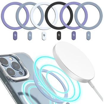 Metal Etiket Halkası Apple iPhone 14 13 12 Pro Max Ultra İnce Demir Sac Etiket Magsafe için Kablosuz Şarj Araç Tutucu 2023