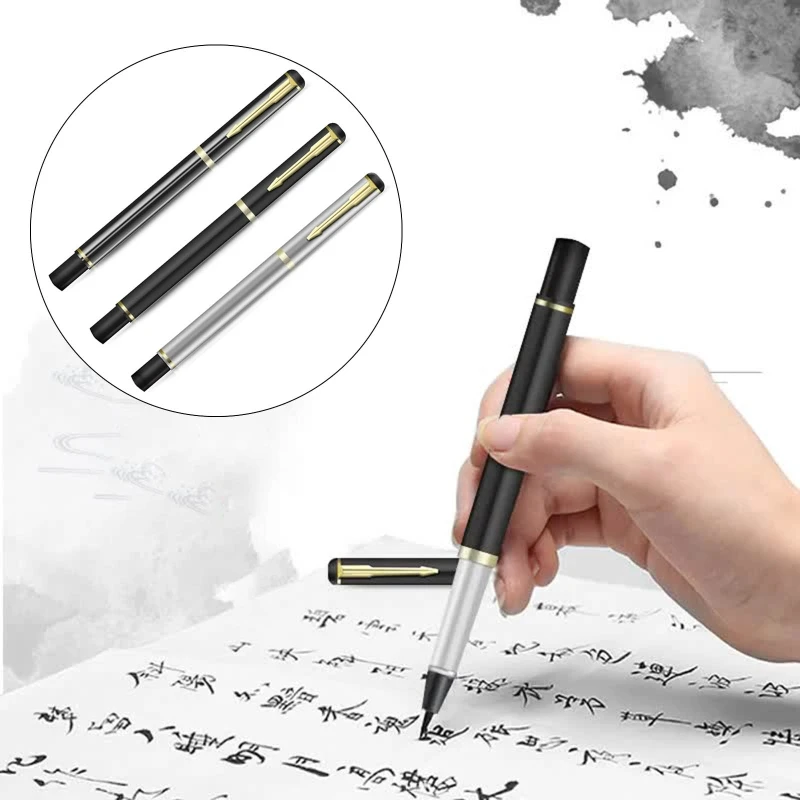 Metal Çin Fırça dolma kalem Tasarım Acemi Kaligrafi Fırçası Piston dolu için Fit Çocuk Yetişkin Kaligrafi Boyama - 3