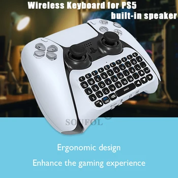 Mini kablosuz klavye Bluetooth 3.0 Denetleyici Sohbet Pad Sony PS5 Gamepad Dağı Taşınabilir Tuş Takımı Oyun Aksesuarları