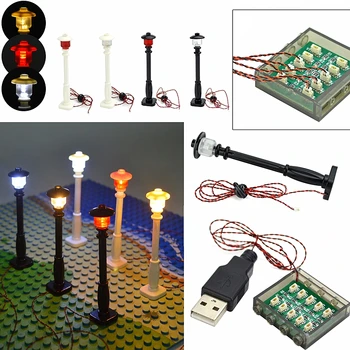 MOC led ışık tel Yapı Taşları USB Lamba DIY sokak lambası Şehir Elektrikli Süslemeleri 1X1 Moc Yüksek Teknoloji Tuğla uyumlu Leduo