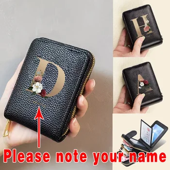 Moda Kadın Cüzdan Özel Ücretsiz Adı Çanta Fermuar PU Kaliteli Cüzdan Mektup Baskı kartlıklı cüzdan Kadın Debriyaj Çantalar