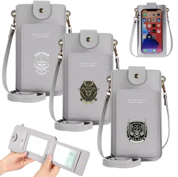 Moda Kafatası Baskı Küçük Kadın cep Telefonu omuz çantaları Deri Mini CrossBody Çanta kartlıklı cüzdan Messenger Çanta Çanta