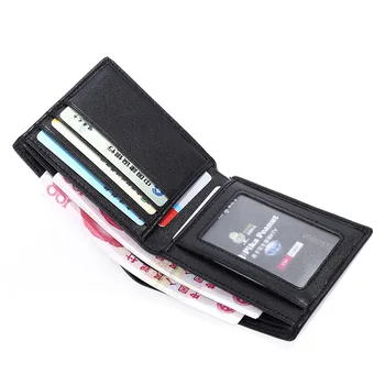 moda pu deri erkek cüzdan ince bifold çanta KİMLİK kredi kartı cüzdanı