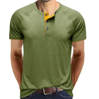Moda Yaz erkek T Shirt Kısa Kollu düz Renk slim fit uzun kollu erkek gömlek Popüler Düz Tee Tops