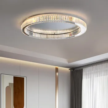 Modern lüks Led dim tavan ışıkları parlaklık K9 kristal tavan lambası fikstür Led Luminarias krom petek çelik Lamparas