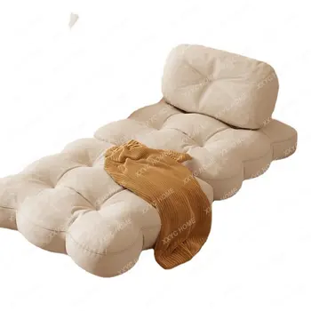 Modern ışık lüks küçük daire oturma odası tembel kanepe krem kumaş yaratıcı Tofu blok kanepe