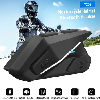 Motosiklet Kask Kulaklık BT 5.0 Kablosuz Eller Serbest çağrı Kiti Stereo Anti-parazit Su Geçirmez Müzik Çalar FM Radyo