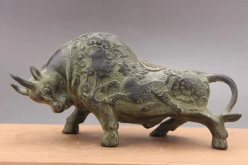 Nefis Çin bronz eşya El Oyma sığır heykeli