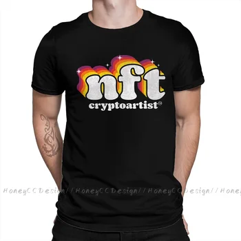 NTF 2021 Yeni Varış T-Shirt Cryptoartist Retro Vibes Benzersiz Tasarım Gömlek Crewneck Pamuk Erkekler TShirt için