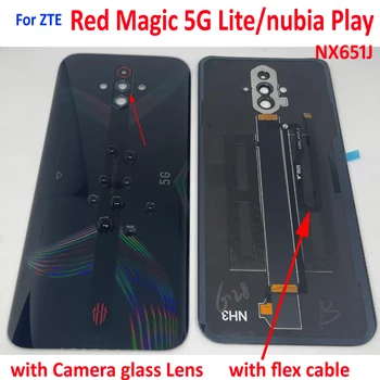 Orijinal Arka Pil Cam Kapak Konut ZTE Nubia Oyun 5G / Kırmızı Sihirli 5G Lite NX651J Kapı Arka Kılıf Kapak Kamera Lens ile