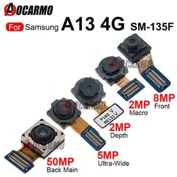 Orijinal Samsung Galaxy A13 4G SM-A135F A135 Ön Selfie + Arka Ultra Geniş Derinlik Makro Arka Ana kamera kablosu Kablosu