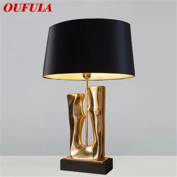OUFULA İskandinav Masa Lambası Çağdaş Moda Altın masa ışığı LED Ev Dekoratif Başucu Oturma Odası Yatak Odası
