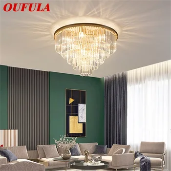 OUFULA tavan ışıkları altın Postmodern lüks lambaları fikstür LED ev oturma yemek odası için