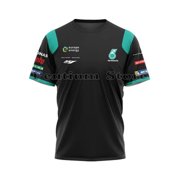 Petronas Yamaha T-Shirt Fabrika Yarış Takımı Motosiklet Binmek Siyah Giyim Hızlı Kuru Yaz erkek Nefes