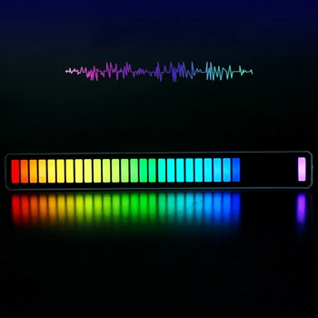 Pikap ritim ışıkları 32 Bit Led ses kontrolü gece ışıkları RGB tüp masa lambası araba odası masa süsü