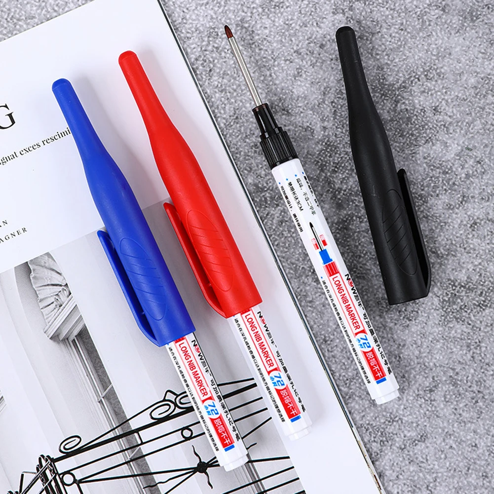 Plastik cam için renkli uzun kafa işaretleyiciler kalem pratik ağaç işleme kalem - 0