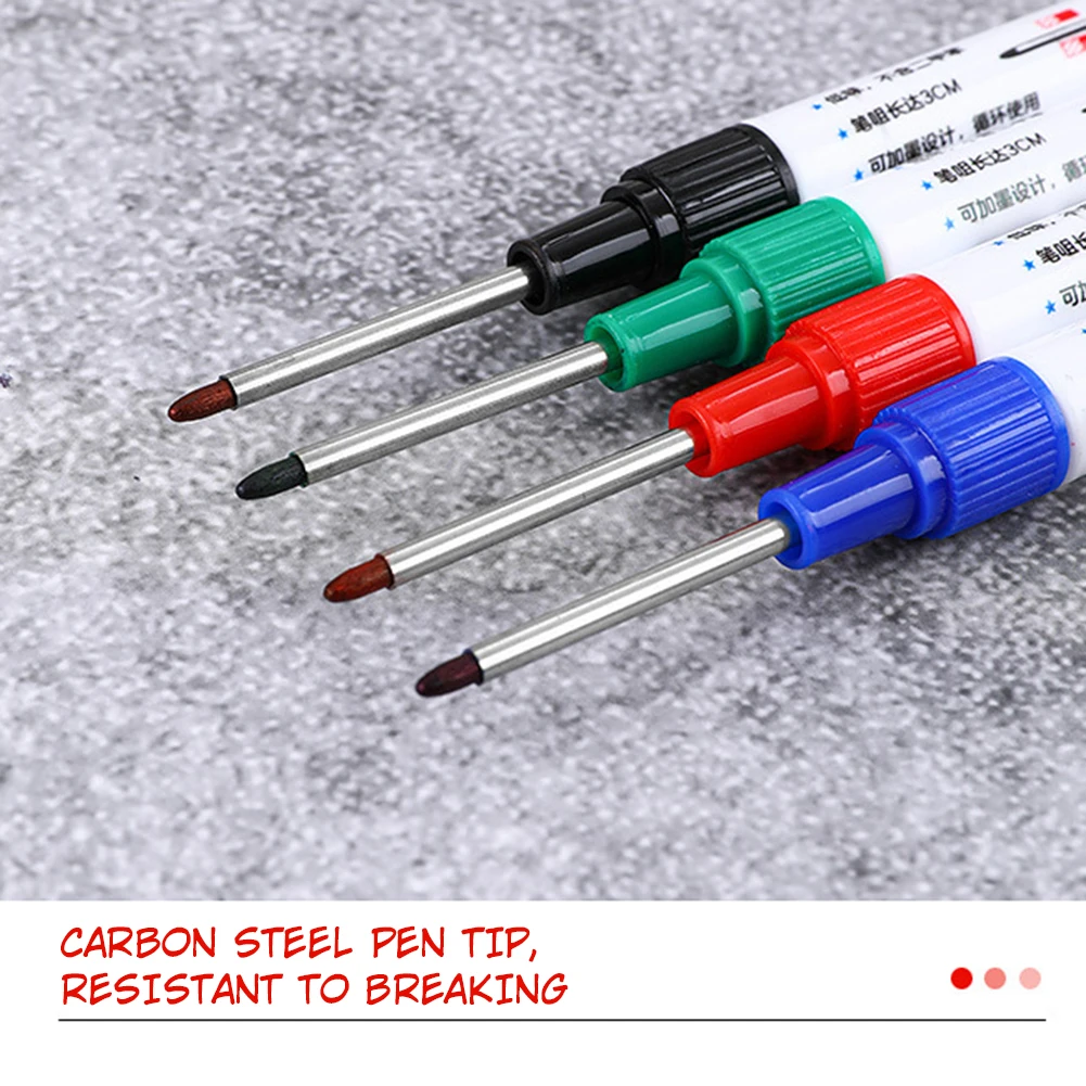 Plastik cam için renkli uzun kafa işaretleyiciler kalem pratik ağaç işleme kalem - 3