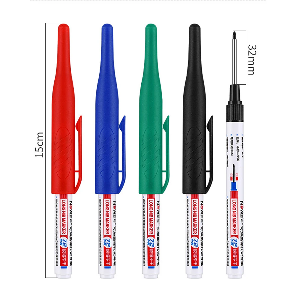 Plastik cam için renkli uzun kafa işaretleyiciler kalem pratik ağaç işleme kalem - 5