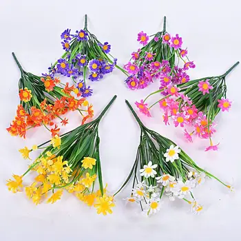 Plastik Güzel Masa Centerpieces Sahte Krizantem Çevre Dostu yapay Çiçek Pastoral Düğün için