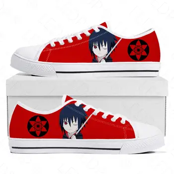 Sasuke Anime Ninja Düşük Üst Uchiha Sneakers Mens Womens Genç Kanvas Sneaker Yüksek Kaliteli Rahat Çift Ayakkabı Özel Ayakkabı