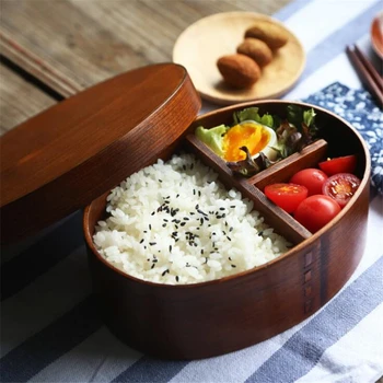 Sağlıklı Ahşap yemek kabı Japon Tarzı Bento Kutuları 1/2 Katmanlı Taşınabilir Piknik Çocuklar Öğrenciler Gıda Konteyner Mutfak Aksesuarları