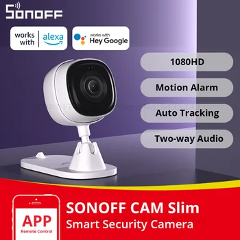 SONOFF KAM İnce Akıllı ev güvenlik kamerası Mini WiFi 1080P Gözetim Kamera İki yönlü Ses Otomatik İzleme Hareket Video Kayıt