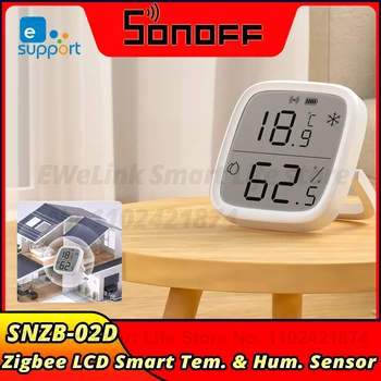 SONOFF SNZB-02D Zigbee Sensörü LCD Akıllı Sıcaklık Nem Sensörü Kablosuz Higrometre Termometre Alexa Google Ev Alice
