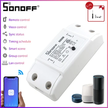 Sonoff Temel R2 akıllı anahtar Wifi DIY zamanlayıcı akıllı Ev uzaktan kumandalı anahtar ışık Sonoff anahtarı Alexa İle Çalışmak Ewelink Google Ev