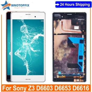 SONY Xperia için Z3 Ekran Dokunmatik Ekran D6603 D6633 D6653 LCD Digitizer Meclisi İle Çerçeve Değiştirme SONY Z3 LCD