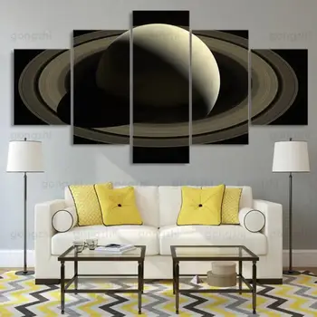 Soyut Gri Tasarım Duygusu Galaxy Evren Gezegen Halo Modern Çerçevesiz Ev duvar tablosu Basit Moda Tuval Baskı Posteri