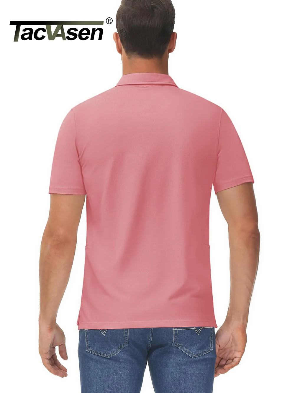 TACVASEN Yaz %72 % Pamuk Polo T-Shirt Erkek Nefes Golf polo tişört Aktif spor yürüyüş Tee gömlek Casual Çalışma Üstleri Erkek - 2